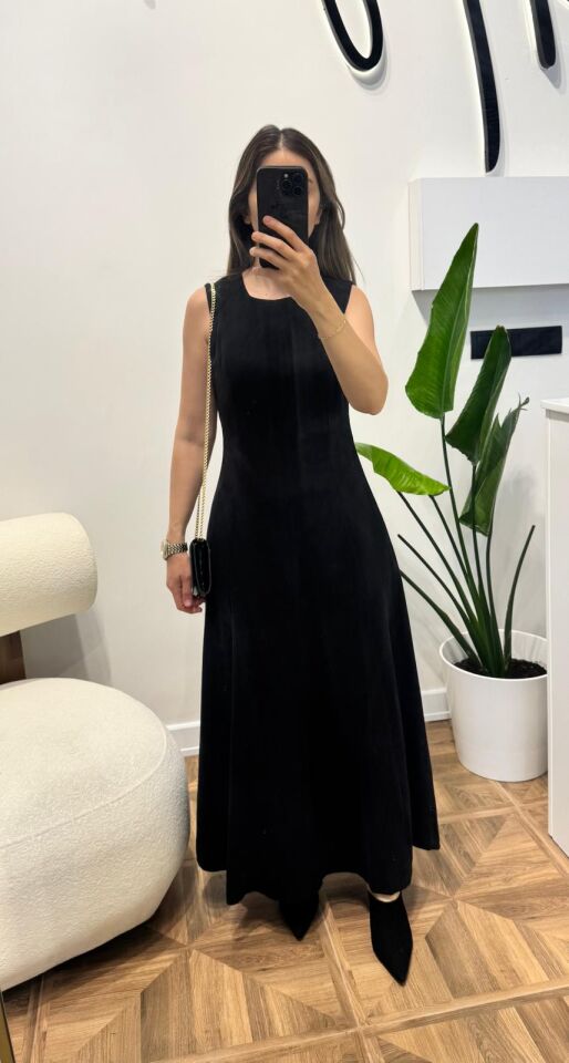 Siyah Tensel Etek Ceket Takım