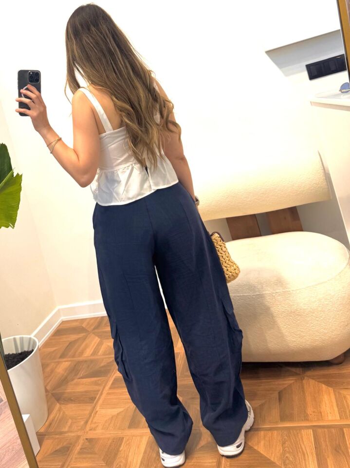 Lacivert Kargo Pantolon