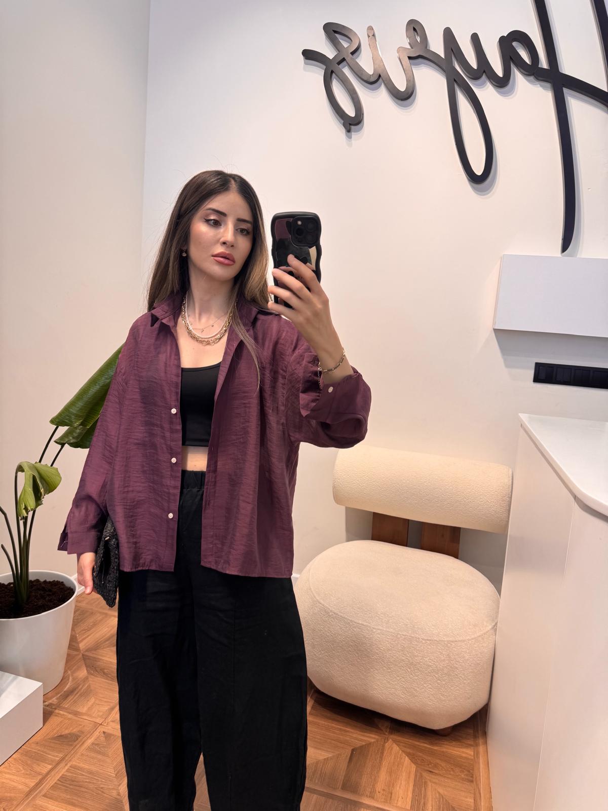 Bordo Tensel Gömlek