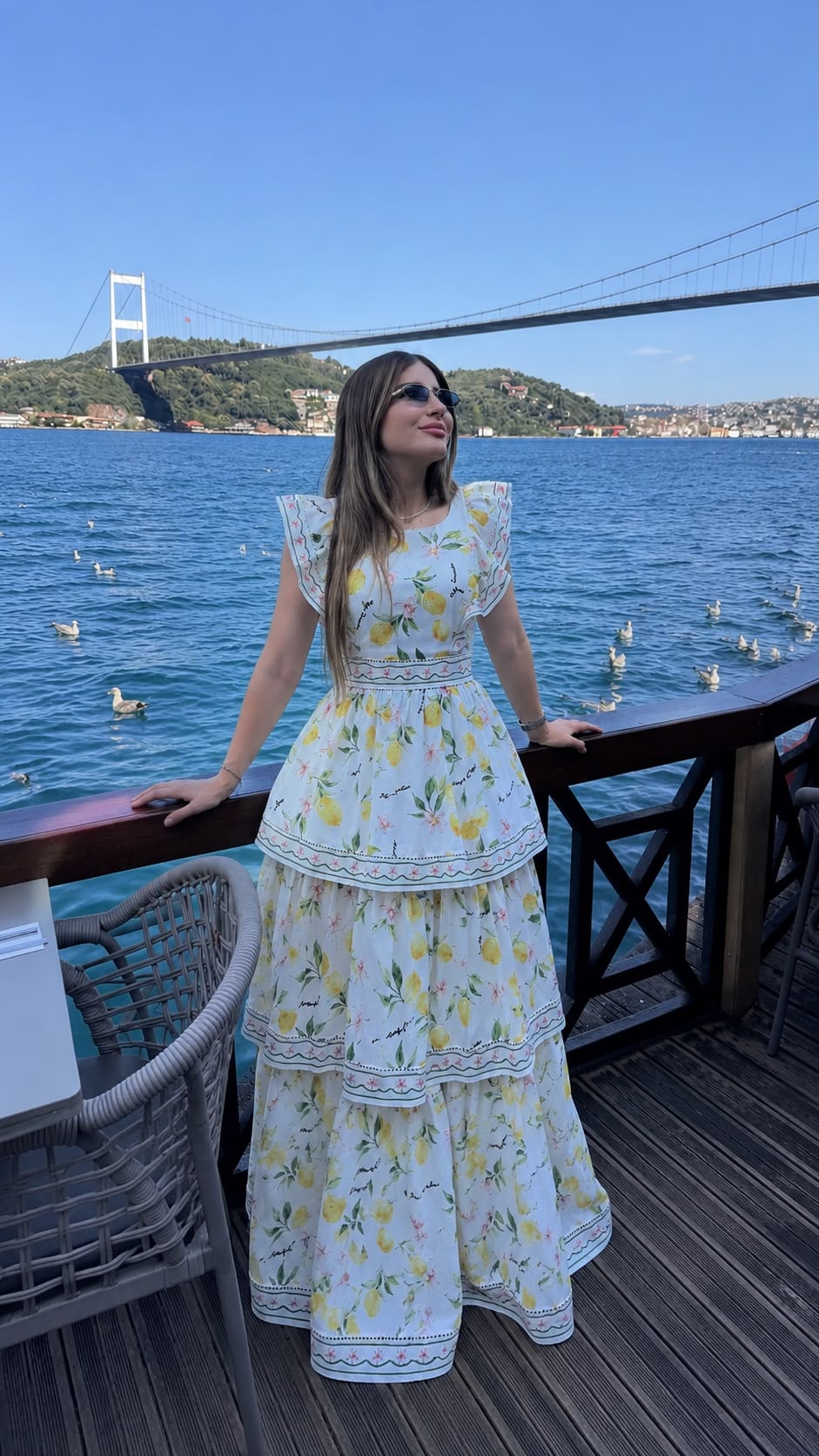 Limonlu Sırtı Açık Elbise