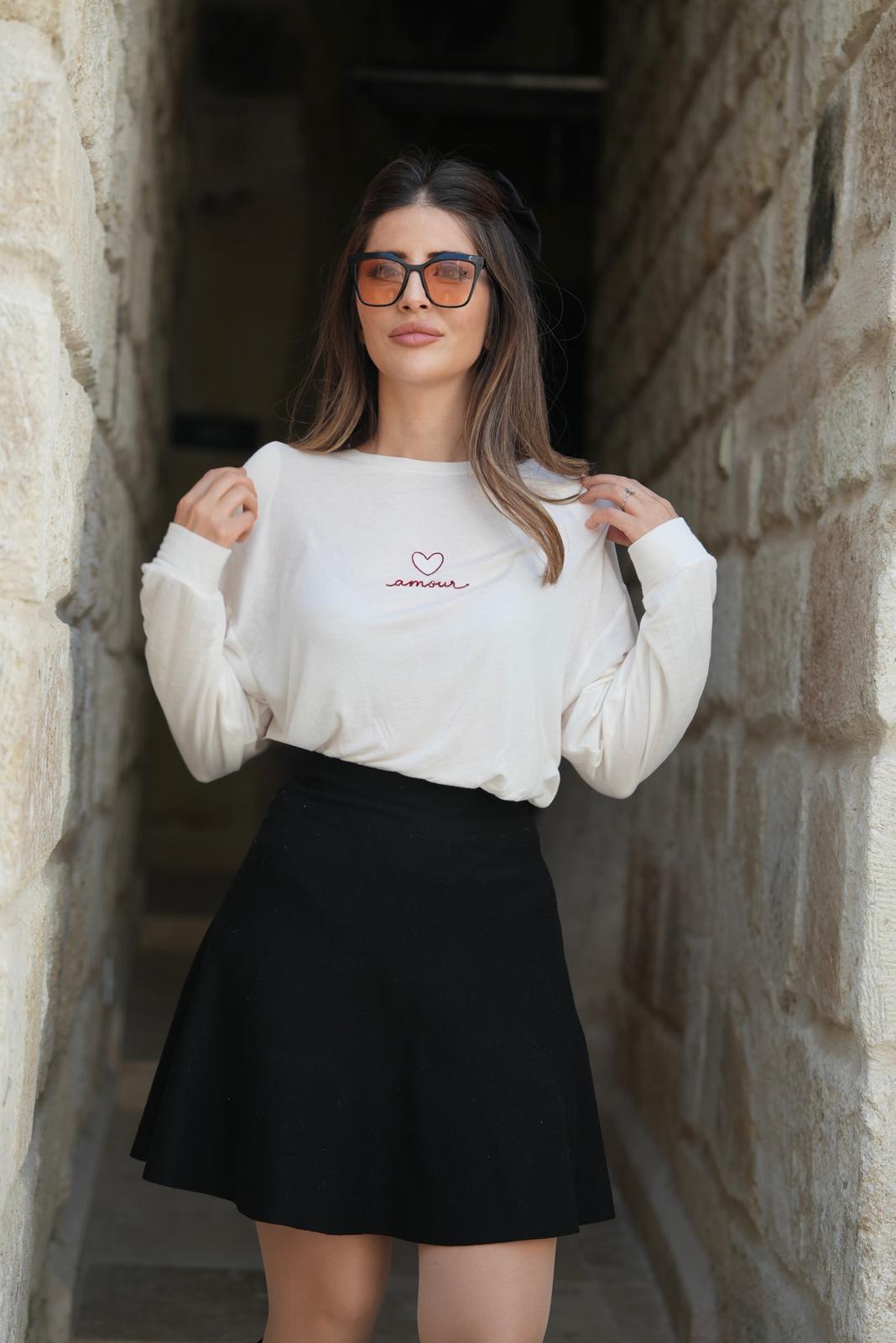 Krem Vatkalı Amour tşirt